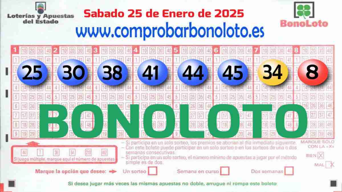 Bonoloto del Sábado 25 de Enero de 2025