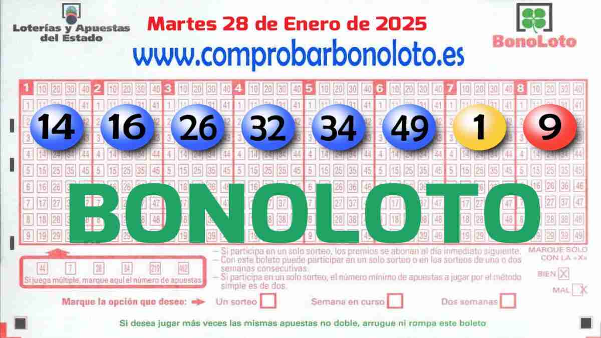 Bonoloto del Martes 28 de Enero de 2025