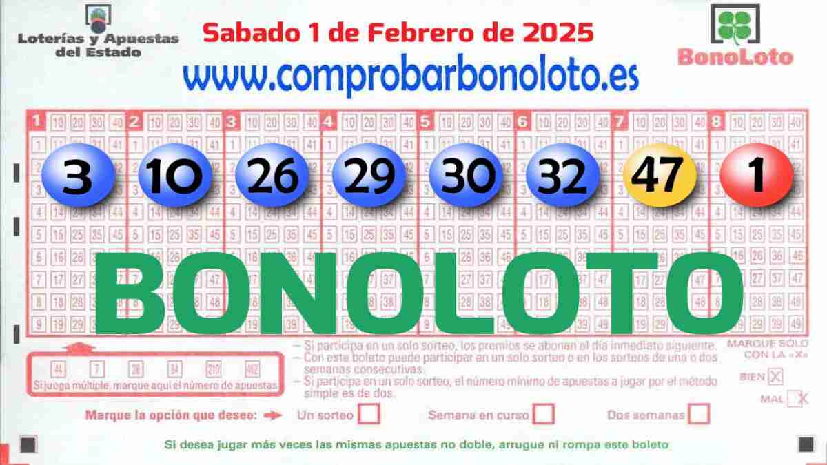 Bonoloto del Sábado 1 de Febrero de 2025