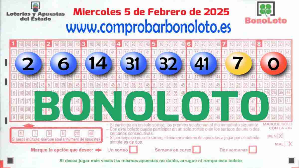 Bonoloto del Miércoles 5 de Febrero de 2025