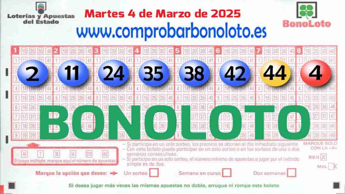 Bonoloto del Martes 4 de Marzo de 2025