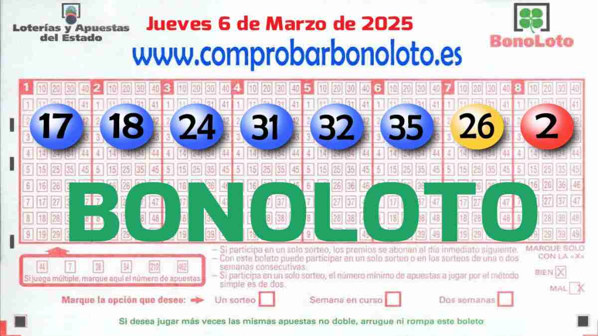 Bonoloto del Jueves 6 de Marzo de 2025