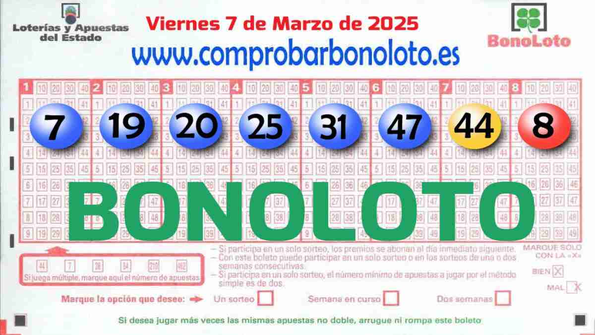 Bonoloto del Viernes 7 de Marzo de 2025