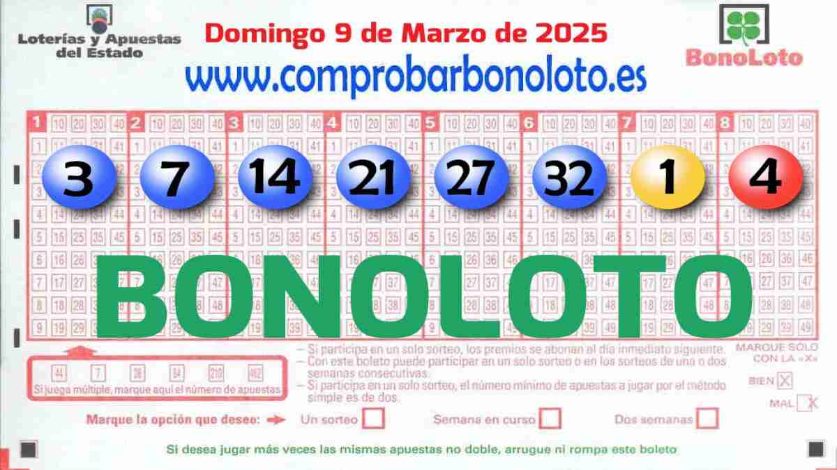 Bonoloto del Domingo 9 de Marzo de 2025