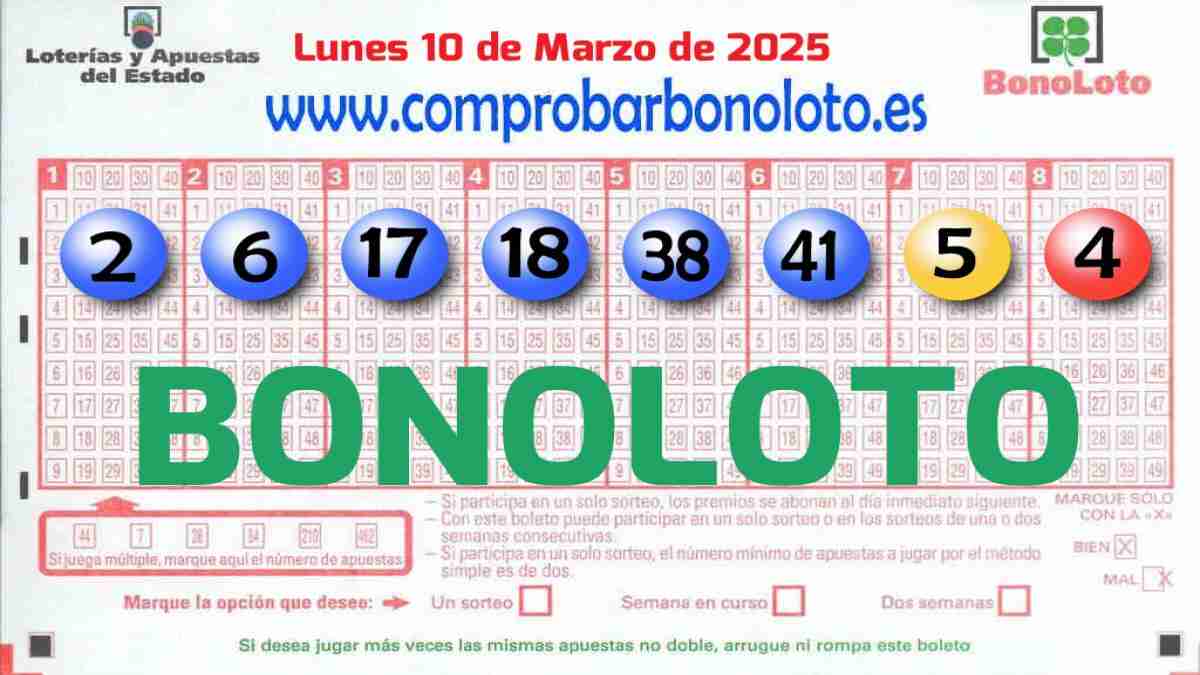 Bonoloto del Lunes 10 de Marzo de 2025