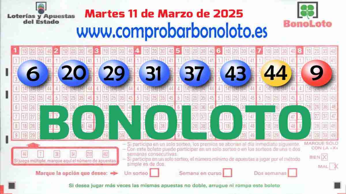 Bonoloto del Martes 11 de Marzo de 2025